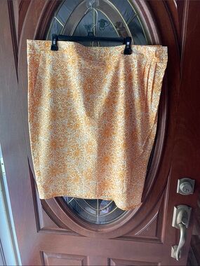 Rip skirt Hawaii wrap skirt knee length floral yellow size xxl
